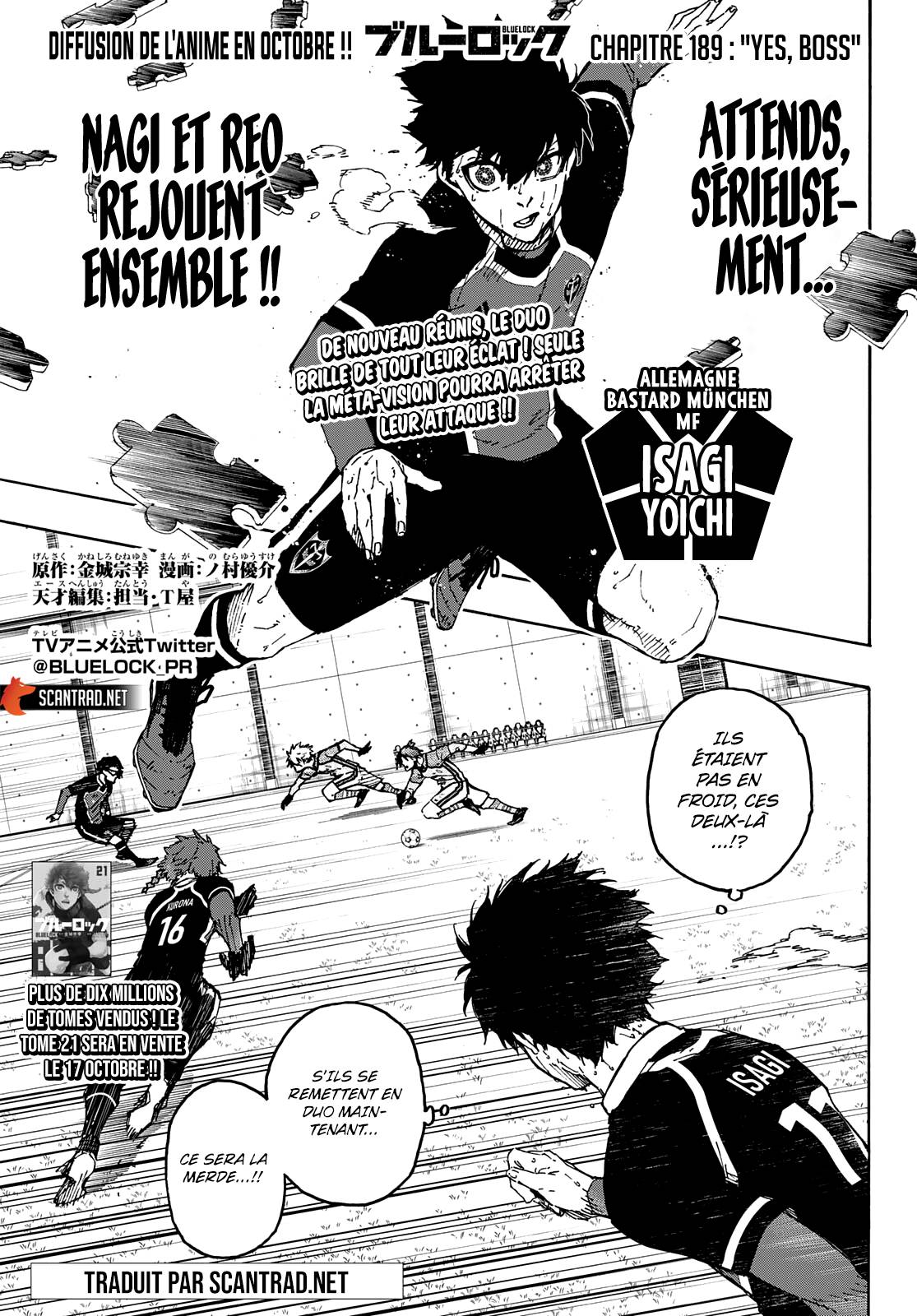 Lecture en ligne Blue Lock 189 page 1