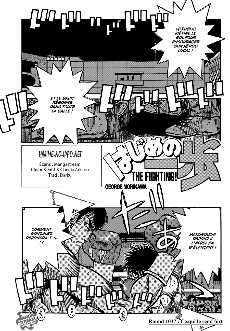Lecture en ligne Hajime No Ippo 1037 page 1