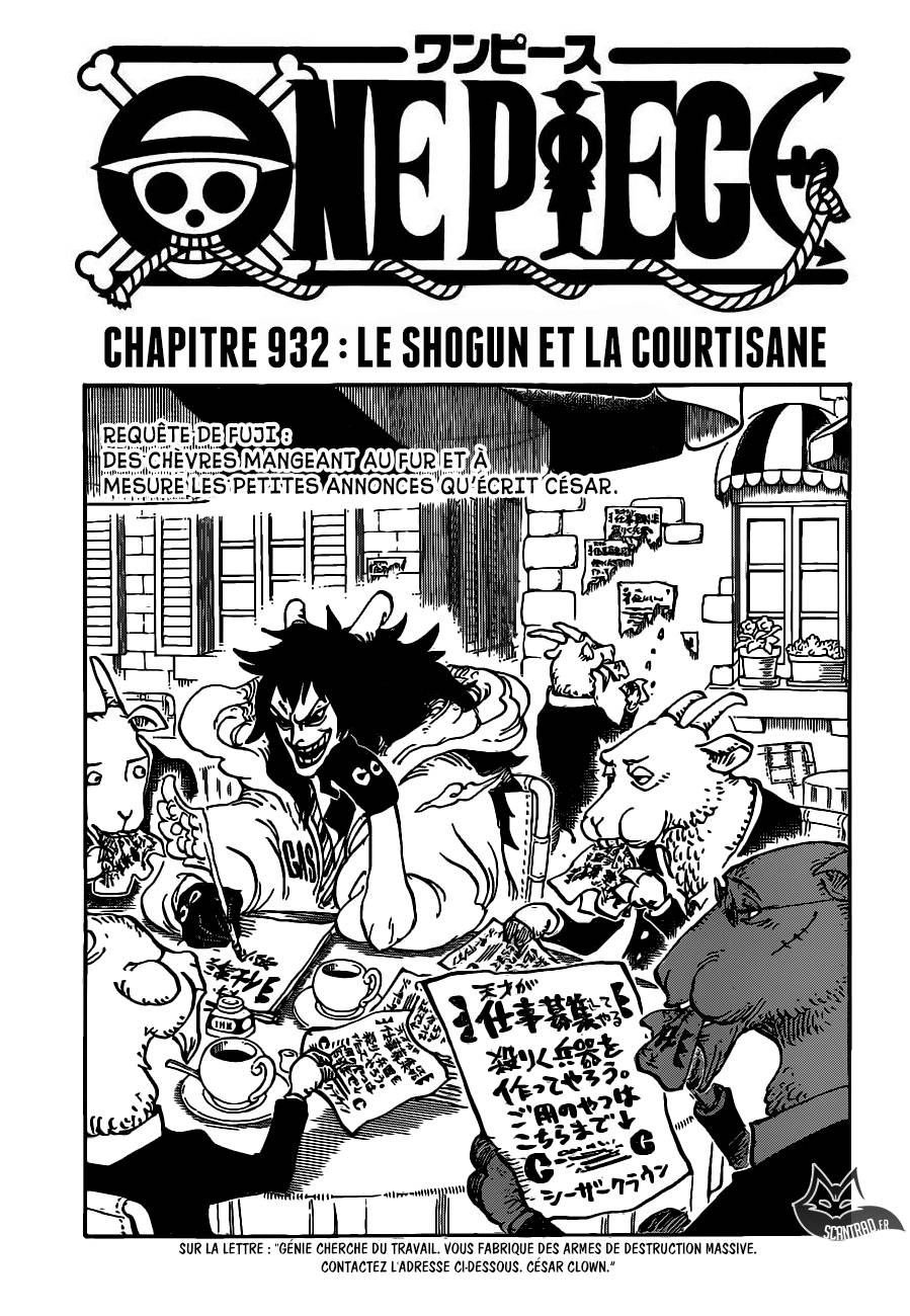 Lecture en ligne One Piece 932 page 1