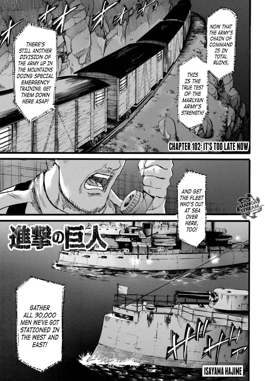 Lecture en ligne Shingeki No Kyojin 102 page 1