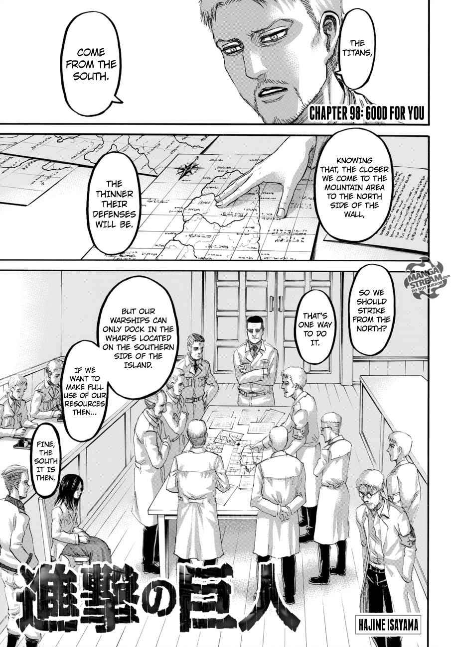 Lecture en ligne Shingeki No Kyojin 98 page 1